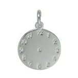Anhänger Geburts-, Taufuhr in echt Sterling-Silber 925 oder Gelbgold 585, Charm, Ketten- oder Bettelarmband-Anhänger