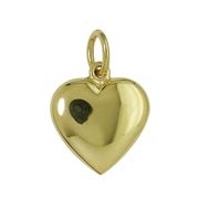 Anhänger Herz in echt Gelbgold, Charm, Ketten- oder Bettelarmband-Anhänger