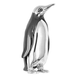 Zierfigur Pinguin echt Sterling-Silber 925, Standmodell
