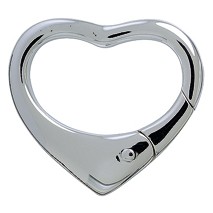 Schlüsselring-Herz-Karabiner mit Schnappverschluss, Schlüsselmechanik in echt Silber 925 für Anhänger.