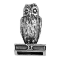 Zierfigur Eule auf Buch in echt Sterling-Silber oder Gold - Standmodell