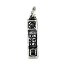 Anhänger Handy in echt Sterling-Silber 925 oder Gold, Charm, Ketten- oder Bettelarmband-Anhänger