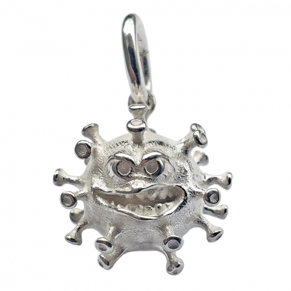 Anti - Coronavirus - Talisman, Anhänger, Charm in echt Sterling-Silber 925 oder Gold