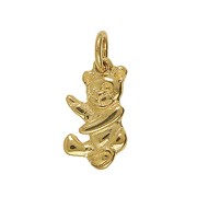 Anhänger Teddybär in echt Sterling-Silber 925 oder Gold, Charm, Ketten- oder Bettelarmband-Anhänger