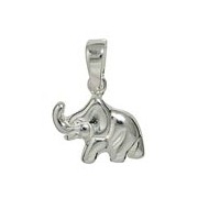 Anhänger Elefant in echt Sterling-Silber 925, Charm, Ketten- oder Bettelarmband-Anhänger