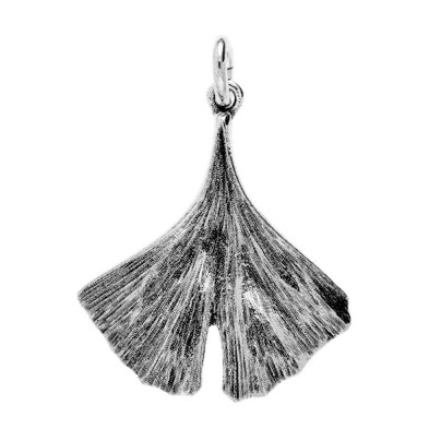 Anhänger Ginkgoblatt in echt Sterling-Silber 925 oder Gold, Ketten- oder Schlüssel-Anhänger