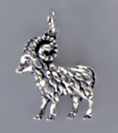 Anhänger Widder, Sternzeichen, Tierkreiszeichen in echt Sterling-Silber 925 oder Gold, Charm, Ketten- oder Bettelarmband-Anhänger