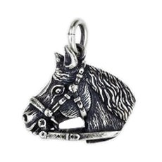 Anhänger Pferdekopf in echt Sterling-Silber 925 oder Gold, Ketten- oder Schlüssel-Anhänger