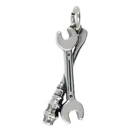 Anhänger Schraubenzieher & Schraubenschlüssel in echt Sterling-Silber 925 oder Gold, Ketten- oder Schlüssel-Anhänger