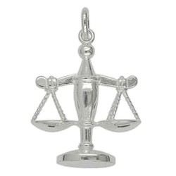 Anhänger Waage, Sternzeichen, Tierkreiszeichen in echt Sterling-Silber 925 oder Gold, Ketten- oder Schlüssel-Anhänger