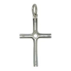 Anhänger Gitterkreuz in echt Sterling-Silber 925, Ketten- oder Schlüssel-Anhänger