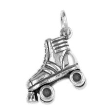 Anhänger Rollschuh, Roller Skate in echt Sterling-Silber 925 oder Gold, Charm, Ketten- oder Bettelarmband-Anhänger
