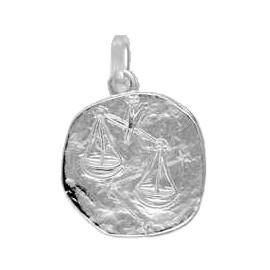 Anhänger Waage, Tierkreiszeichen in echt Sterling-Silber 925 oder Gelbgold, Charm, Ketten- oder Bettelarmband-Anhänger