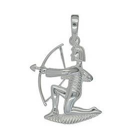 Anhänger Schütze in echt Sterling-Silber 925 weiß oder Gelbgold, Kettenanhänger oder Schlüssel-Anhänger 