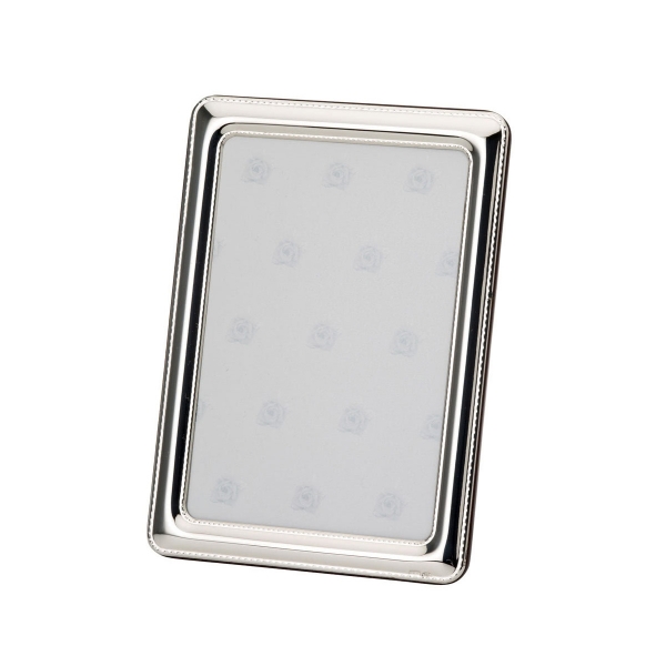 Fotorahmen in echt Sterling-Silber 925, 10 x 15 cm, Perlrand