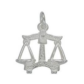 Anhänger Waage, Tierkreiszeichen in echt Sterling-Silber 925 oder Gelbgold, Ketten- oder Schlüssel-Anhänger