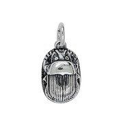 Anhänger Skarabäus, Heiliger Pillendreher in echt Sterling-Silber 925 oder Gold, Charm, Ketten- oder Bettelarmband-Anhänger