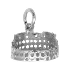 Anhänger Rom, Kolosseum in echt Sterling-Silber 925 oder Gelbgold, Charm, Ketten- oder Bettelarmband-Anhänger