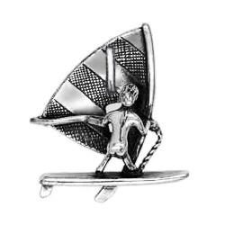 Anhänger Windsurfer in echt Sterling-Silber 925 oder Gold, Charm, Ketten- oder Bettelarmband-Anhänger