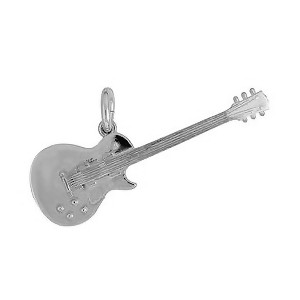 Anhänger E-Gitarre in echt Sterling-Silber 925, Ketten- oder Schlüssel-Anhänger