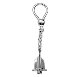 Schlüsselanhänger Danforth-Anker, Plattenanker mit Karabiner in echt Sterling-Silber 925