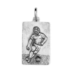 Anhänger Fussballspieler, Plättchen in echt Sterling-Silber 925 oder Gold, Charm, Ketten- oder Bettelarmband-Anhänger