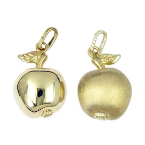 Anhänger Apfel in echt Sterling-Silber 925 oder Gold, Charm, Ketten- oder Bettelarmband-Anhänger
