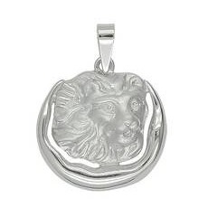 Anhänger Löwenkopf, Tierkreiszeichen, Sternzeichen in echt Sterling-Silber 925 oder Gelbgold, Ketten- oder Schlüssel-Anhänger