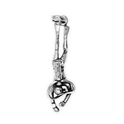 Anhänger Taucher mit Flasche in echt Sterling-Silber 925 und Gold, Ketten- oder Schlüssel-Anhänger