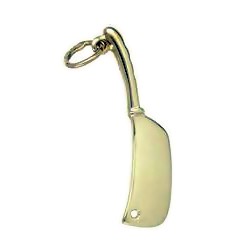 Anhänger Hackmesser, Hau-, Küchenbeil in echt Sterling-Silber 925 oder Gold, Charm, Ketten- oder Bettelarmband-Anhänger