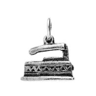 Anhänger Bügeleisen, Plätteisen in echt Sterling-Silber 925 oder Gold, Charm, Ketten- oder Bettelarmband-Anhänger