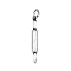 Anhänger Nudelholz, Teigroller in echt Sterling-Silber 925 oder Gold, Charm, Ketten- oder Bettelarmband-Anhänger