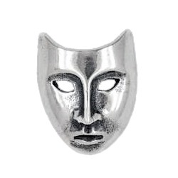 Anhänger Maske in echt Sterling-Silber 925 oder Gold, Charm, Ketten- oder Bettelarmband-Anhänger