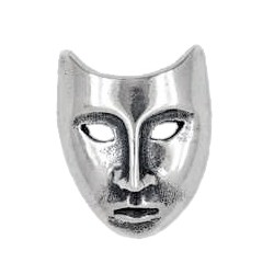 Anhänger Maske in echt Sterling-Silber 925 oder Gold, Charm, Ketten- oder Bettelarmband-Anhänger