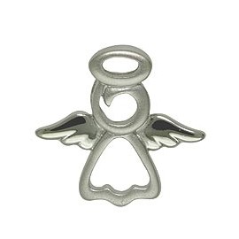 Anhänger Engel in echt Sterling-Silber 925 weiß, Charm, Ketten- oder Bettelarmband-Anhänger