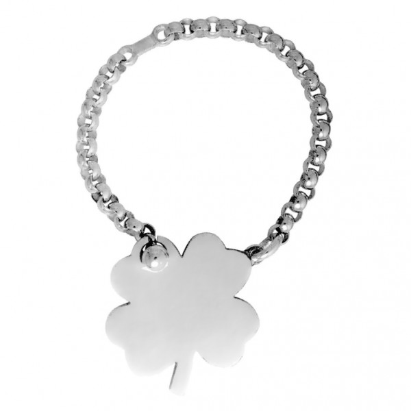 Anhänger Kleeblatt mit Schlüsselkette echt Sterling-Silber 925