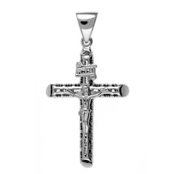 Anhänger Jesus von Nazaret, König der Juden - INRI in echt Sterling-Silber 925, Ketten- oder Schlüssel-Anhänger