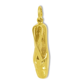 Anhänger Ballettschuh in echt Gold, Charm, Ketten- oder Bettelarmband-Anhänger