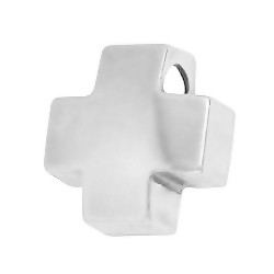 Anhänger, Charm Kreuz in echt Sterling-Silber 925 weiß oder Gelbgold, Ketten- oder Bettelarmband-Anhänger