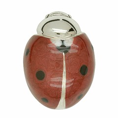 Zierfigur Marienkäfer in echt Sterling-Silber 925 emailliert, Standmodell