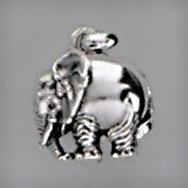 Anhänger Elefant in echt Sterling-Silber oder Gelbgold, Charm, Kettenanhänger oder Bettelarmband-Anhänger 