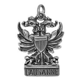 Anhänger Lausanne in echt Sterling-Silber oder Gold, Charm, Ketten- oder Bettelarmband-Anhänger