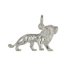 Anhänger Löwe in echt Sterling-Silber 925 und Gelbgold, Ketten- oder Schlüssel-Anhänger