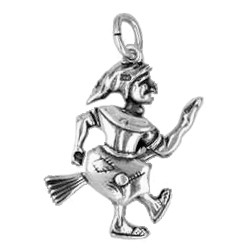 Anhänger Hexe beweglich in echt Sterling-Silber 925 oder Gold, Ketten- oder Schlüssel-Anhänger