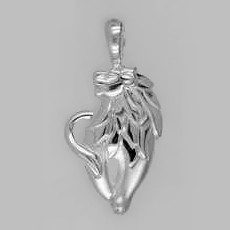 Anhänger Löwe, Tierkreiszeichen, Sternzeichen in echt Sterling-Silber 925, Ketten- oder Schlüssel-Anhänger