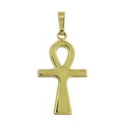 Anhänger Anch, Ankh, ägyptisches, koptisches Kreuz, Henkelkreuz, Crux ansata, Lebensschleife in echt Gelbgold 333, Charm, Ketten- oder Bettelarmband-Anhänger