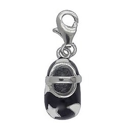 Anhänger Babyschuh in echt Sterling-Silber 925 lackiert, Charm, hochwertiger Ketten- oder Bettelarmband-Ein-/Anhänger