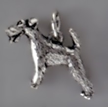 Anhänger Foxterrier, Hund in echt Sterling-Silber 925 oder Gold, Charm, Ketten- oder Bettelarmband-Anhänger