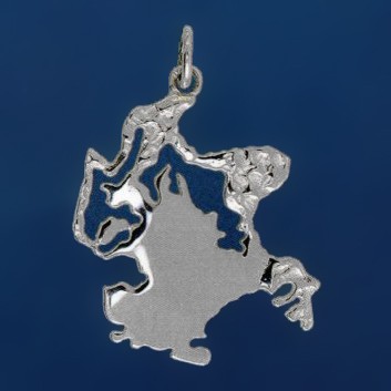Anhänger Insel Rügen in echt Sterling-Silber 925 oder Gold, Ketten- oder Schlüssel-Anhänger
