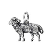 Anhänger Schaf in echt Sterling-Silber 925 oder Gold, Charm, Ketten- oder Bettelarmband-Anhänger